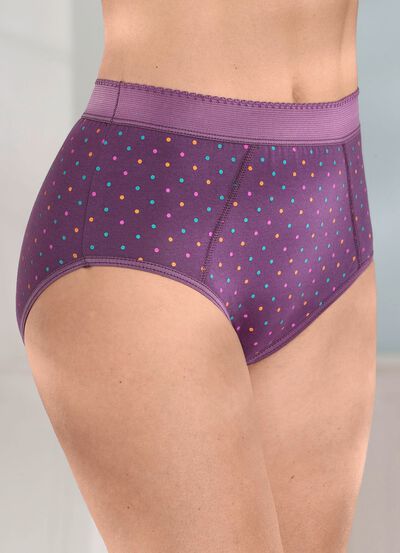 F&uuml;nferpack Formslips mit buntem Punktedessin 