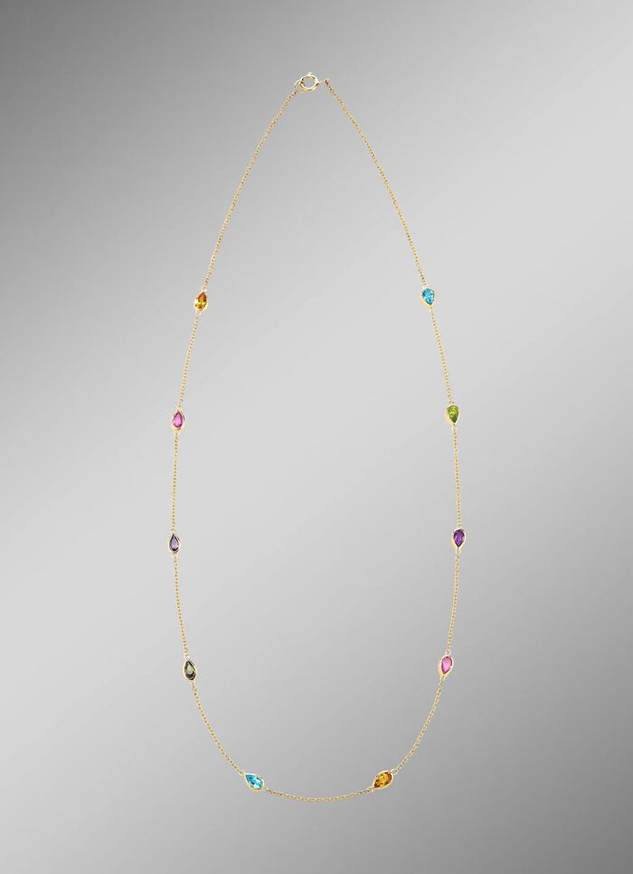 Halskette mit funkelnden, echten Edelsteinen 