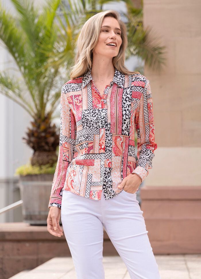 Bluse mit sch&ouml;nem Dessin 