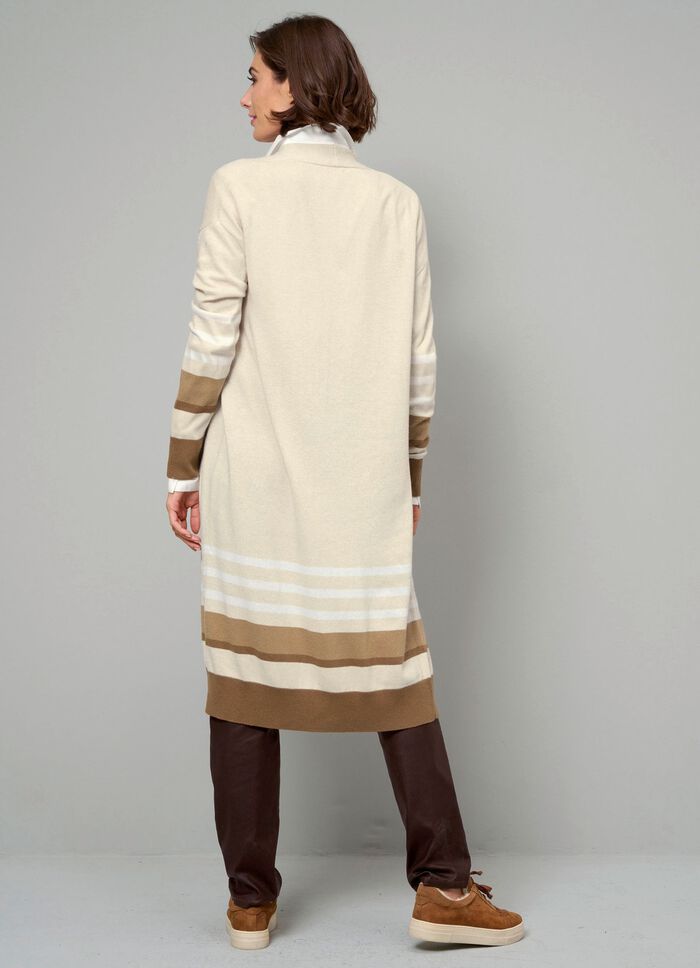 Long-Strickjacke mit Kaschmir 