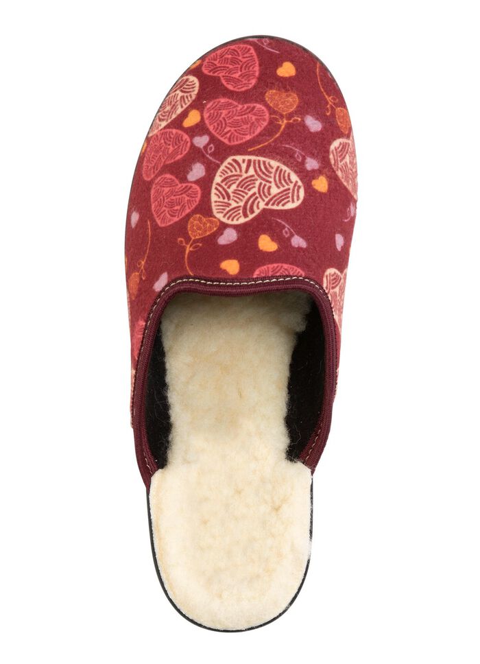 Zweierpack, gef&uuml;tterte Damen-Hausschuhe, Weite H, mit Textildruck 