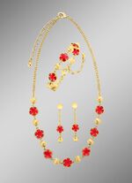 Schmuckset, 3-teilig, im Blumendesign 