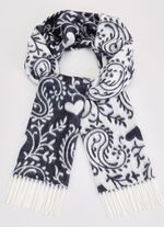 Schal mit Paisley- und Herzmotiven 