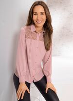 Bluse mit Hemdkragen 