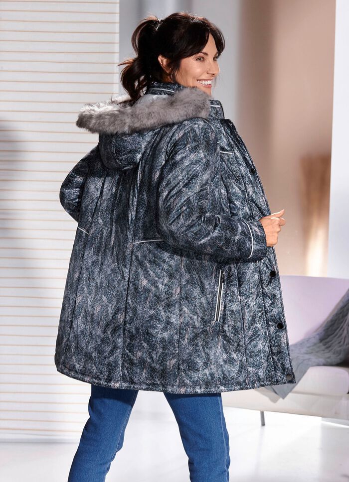 Longjacke mit abnehmbarer Kapuze 