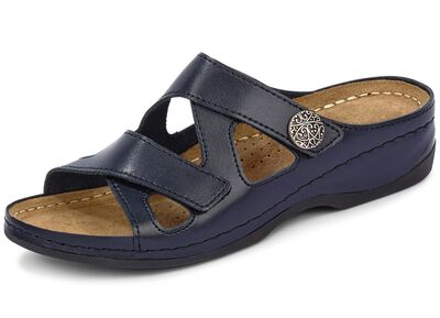 ELENA EDEN, bequeme Damen-Pantoletten, Weite G, mit Klettverschluss 