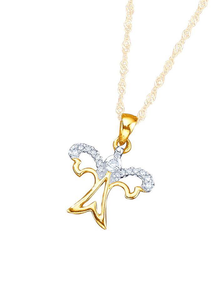 Schutzengel-Anh&auml;nger mit 15 Diamanten 