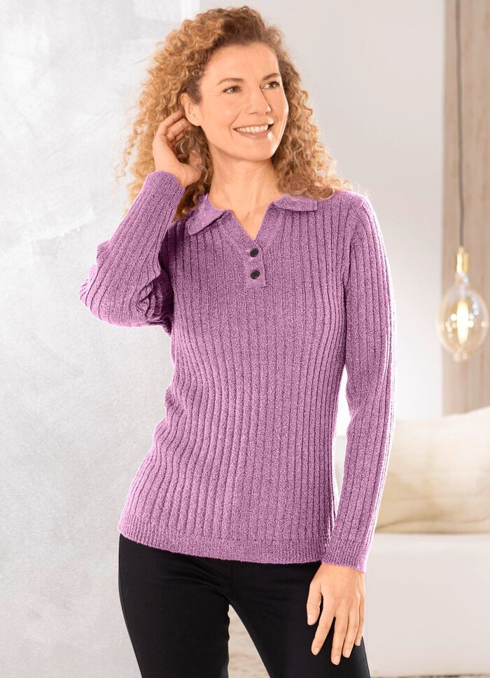 Pullover aus Boucl&eacute;garn 