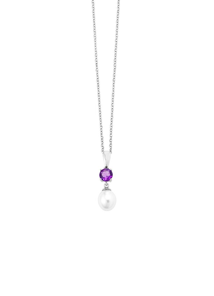 Anh&auml;nger mit S&uuml;&szlig;wasser-Zuchtperle und Amethyst 