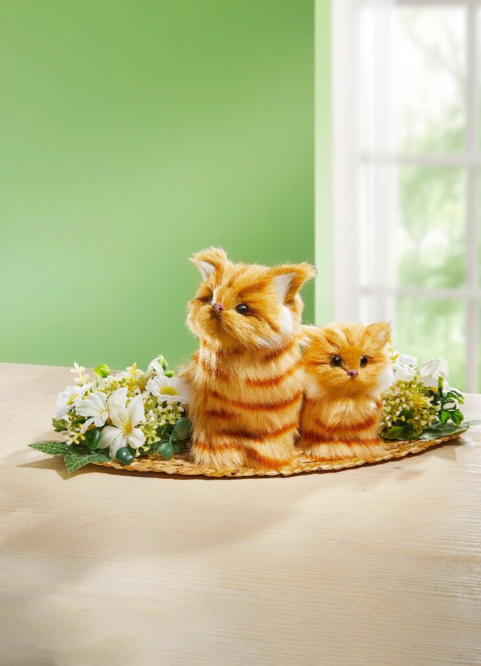 Tischgesteck Katzen 