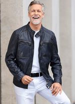 Lederkurzjacke mit Brusttaschen 