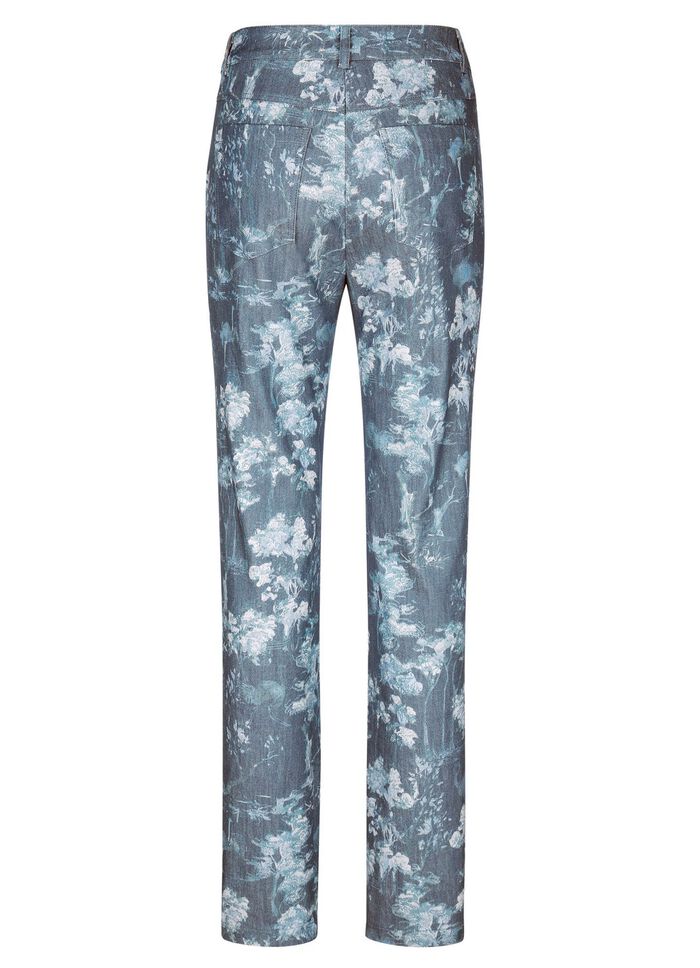 Hose mit floraler Dessinierung 