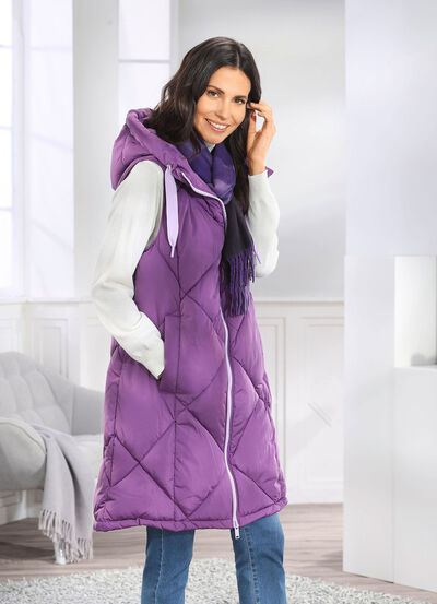 Longweste mit fester Kapuze 