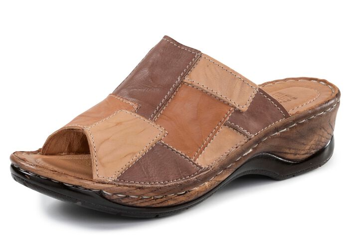 ELENA EDEN Pantolette mit dezenter Knitter-Struktur 