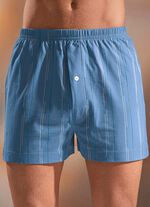 Viererpack Boxershorts, mit Eingriff, uni gestreift 