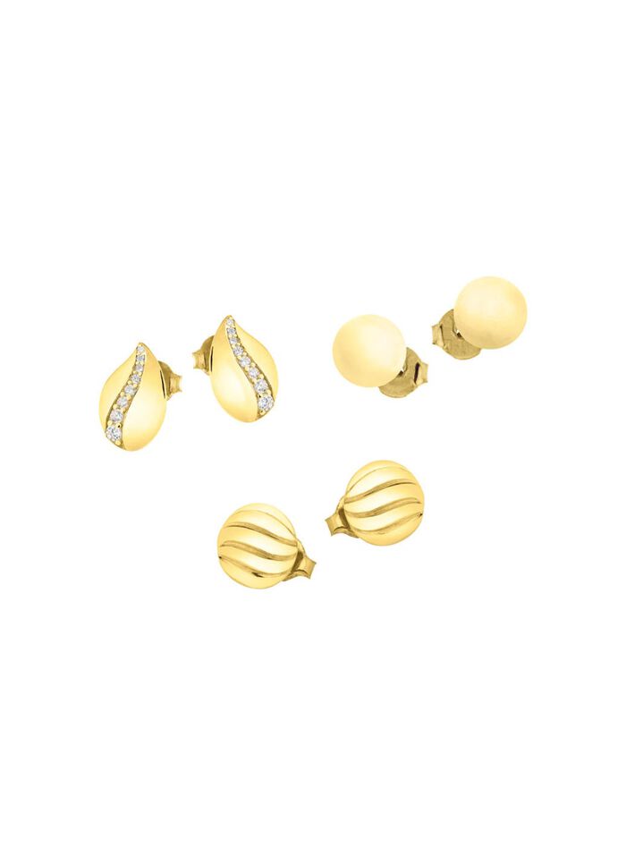 Schmuckset, 3-teilig, aus 3 Paar Ohrsteckern 