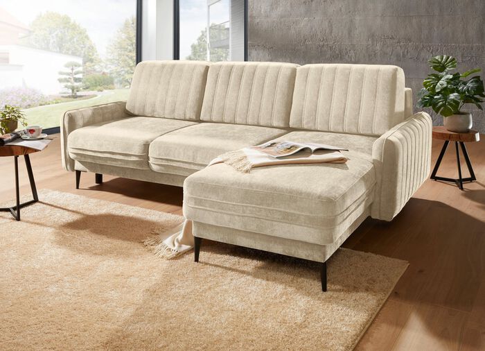 Polsterecke mit Bettfunktion und Bettkasten 