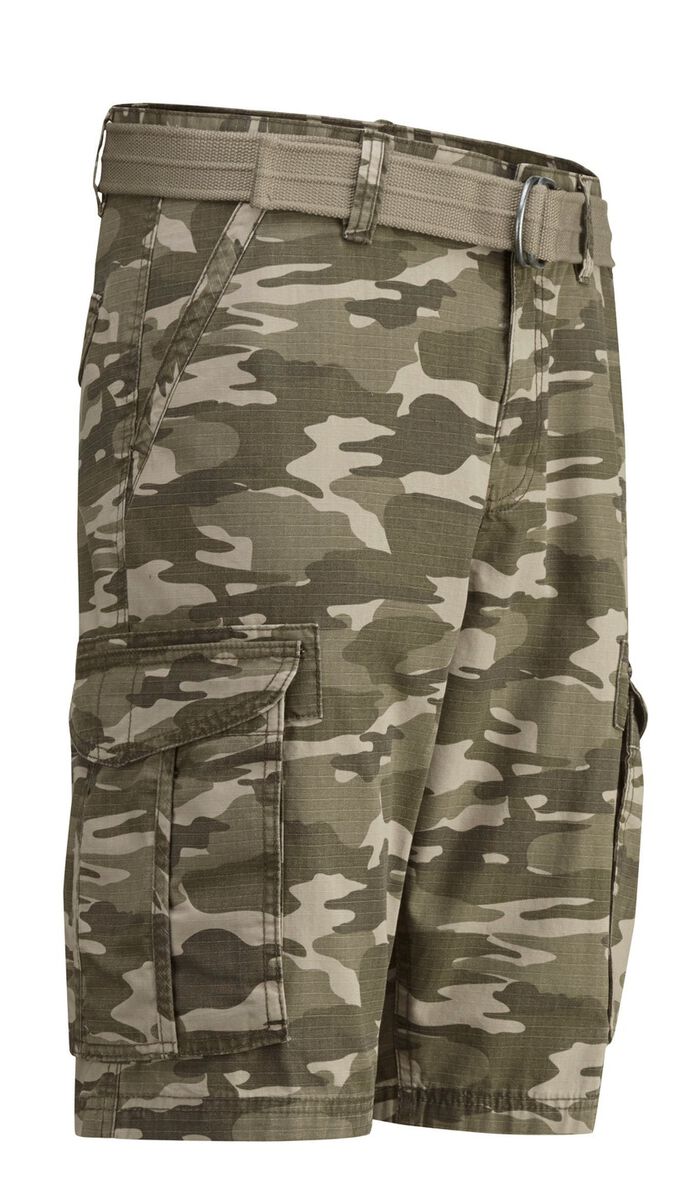 Bermudas mit G&uuml;rtel und Cargotaschen in 2 Farben 