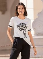 Shirt mit Flatlocknaht am Halsausschnitt 