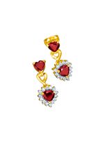 Ohrstecker mit echt Granat und echt Wei&szlig;topas 