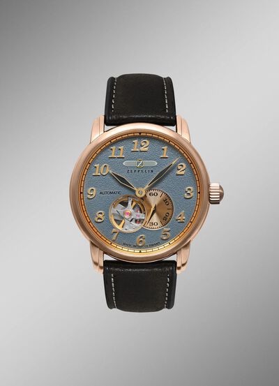 Automatik-Herrenuhr mit offenem Uhrwerk von Zeppelin 
