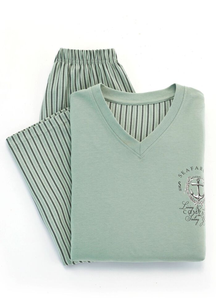 Zweierpack Schlafanz&uuml;ge mit V-Ausschnitt 