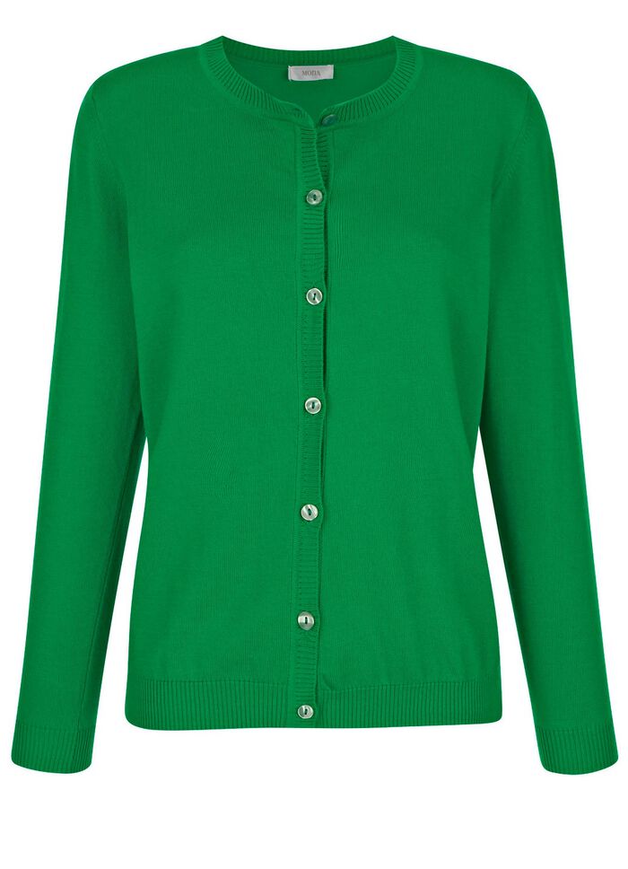 Strickjacke mit rundem Halsausschnitt 