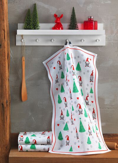 Weihnachtliche Geschirrt&uuml;cher im 3er-Set 