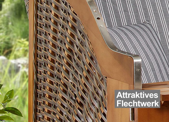 Hochwertiger Strandkorb Flair aus Pinienholz 