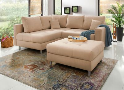 Polsterm&ouml;bel mit Hocker und Kissen 