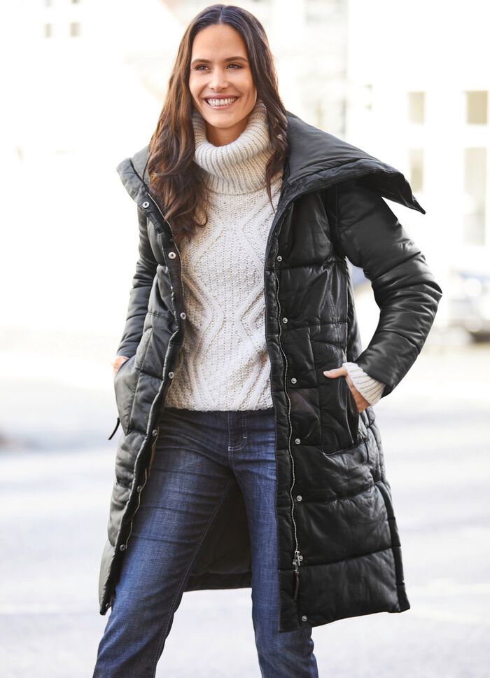 Leder-Steppmantel 2-in-1 von &bdquo;Jilani&ldquo; 