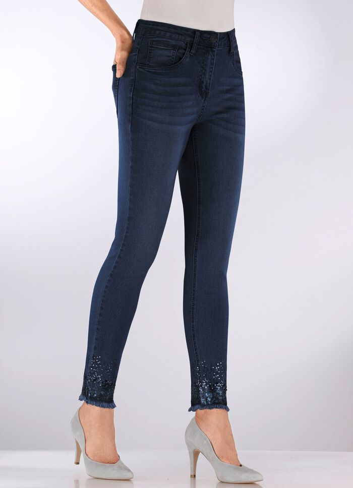 Edel-Jeans mit Fransensaum 