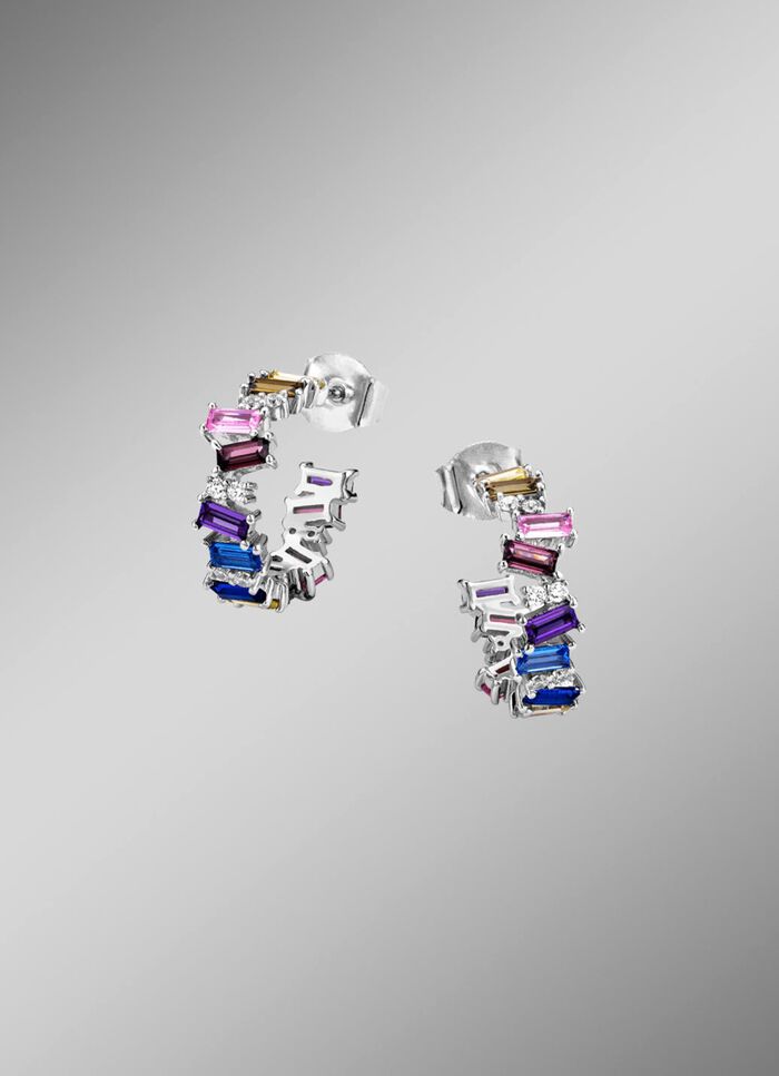 Funkelnde Vielfalt: Creolen mit synth. Zirkonia 