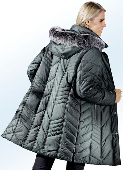 Kurzmantel mit abnehmbarer Kapuze 