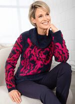 Pullover mit haarigem Effektgarn 