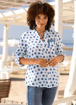 Bluse mit kurzer Knopfleiste 