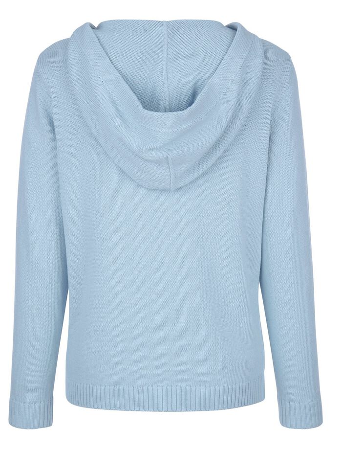 Kapuzenpullover mit Rippenabschl&uuml;ssen 