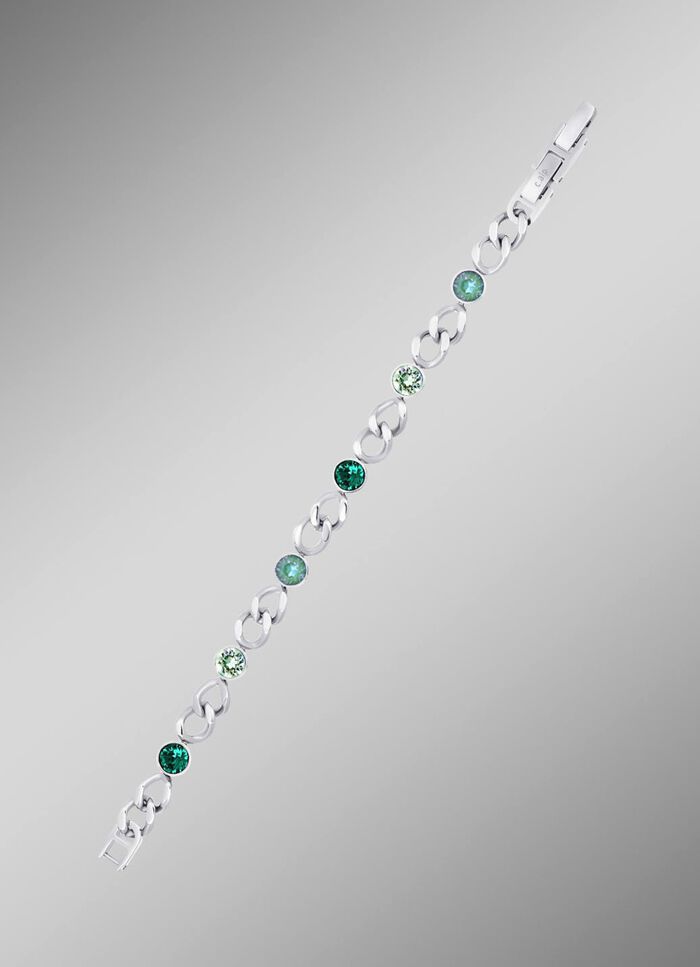 Armband mit gr&uuml;nen Kristallen 