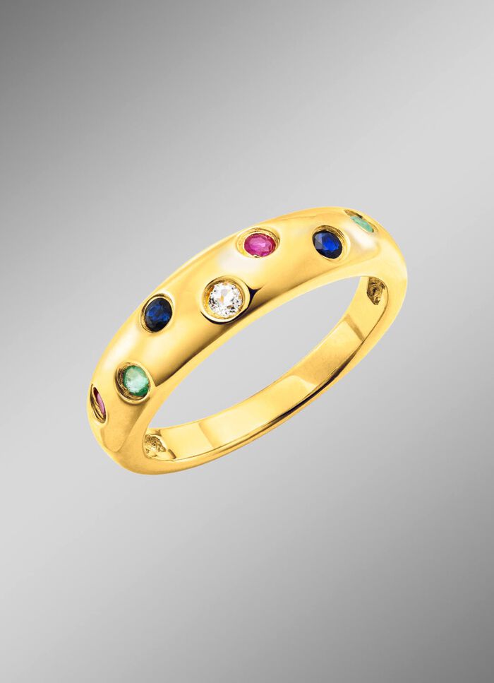 Strahlende Eleganz: Damenring mit echten Edelsteinen 