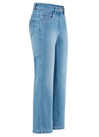Jeans mit trendigen Ziernieten 