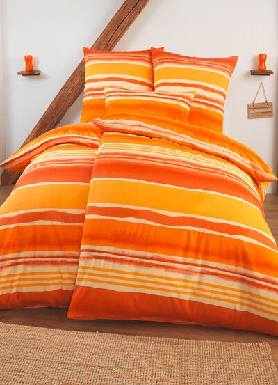 Beidseitig bedruckte Bettw&auml;sche-Garnitur in Polycotton-Qualit&auml;t 