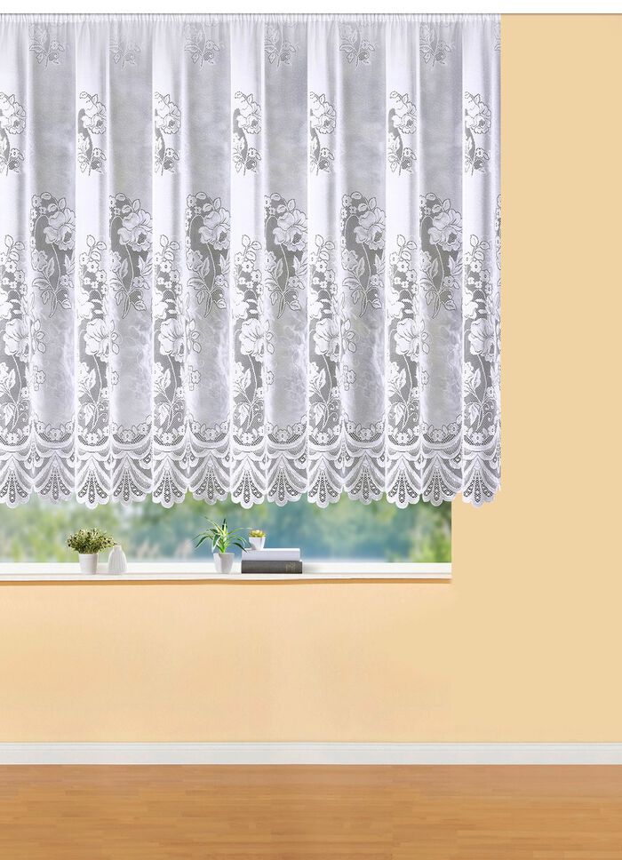 Blumenfenster-Store mit Automatikfaltenband 