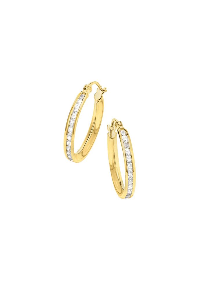 Funkelnde Eleganz: Creolen mit synth. Zirkonia 