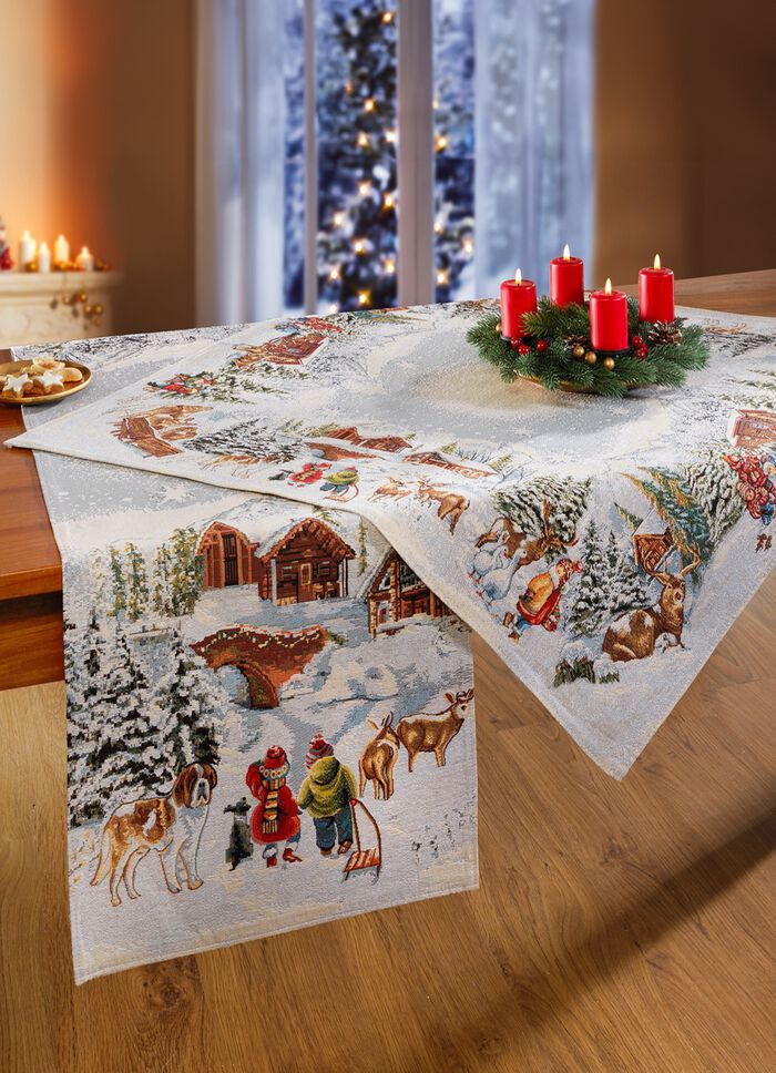 Winterliche Tisch- und Raumdekoration in Gobelin-Qualit&auml;t 