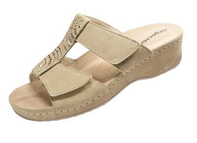 Klett-Pantolette aus echtem Leder 