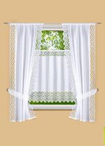 Fensterdekoration H&auml;kelborte aus Jacquard 