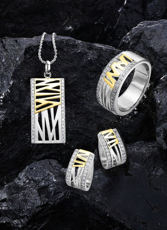 Anh&auml;nger in Bicolor mit synth. Zirkonia 