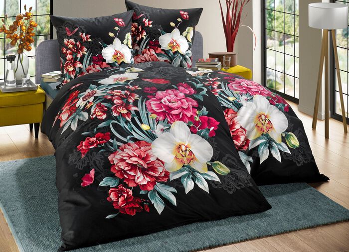 Kaeppel-Bettw&auml;sche-Garnitur mit Rei&szlig;verschluss 