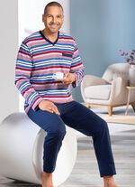 Zweierpack Schlafanz&uuml;ge mit V-Ausschnitt und offenen Abschl&uuml;ssen 