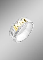 Damenring in Bicolor mit synth. Zirkonia 